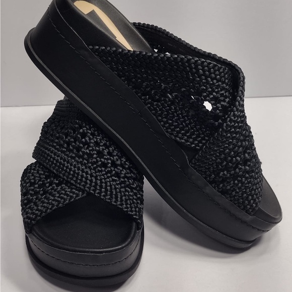 DOLCE VITA Women's Black Woven Slide Sandals 7.5 pre owned Exellent condition. - Picture 5 of 8
